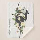 ミシガン州パーソナライズされたユアホームシティ素朴 シェルパブランケット (正面)