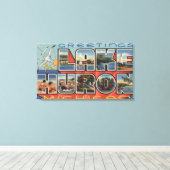 ミシガン州ヒューロン湖 – Large Letter Scenes キャンバスプリント (インサイチュ (ウッドフロア))