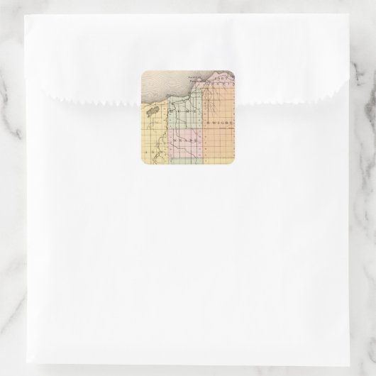 ミシガン州ヒューロン郡の地図 スクエアシール (バッグ)