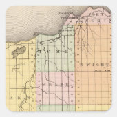 ミシガン州ヒューロン郡の地図 スクエアシール (正面)