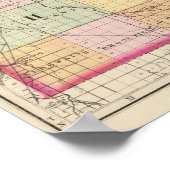 ミシガン州ヒューロン郡の地図 ポスター (角)