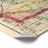 ミシガン州ヒルズデールの地図 ポスター (角)