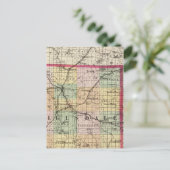 ミシガン州ヒルズデールの地図 ポストカード (スタンド正面)