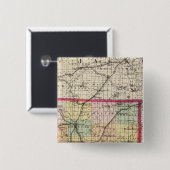 ミシガン州ヒルズデール郡の地図 缶バッジ (正面&裏面)