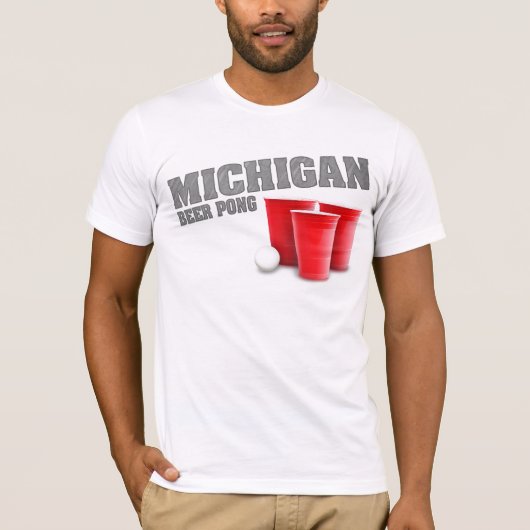 ミシガン州ビールPongのTシャツ Tシャツ (正面)