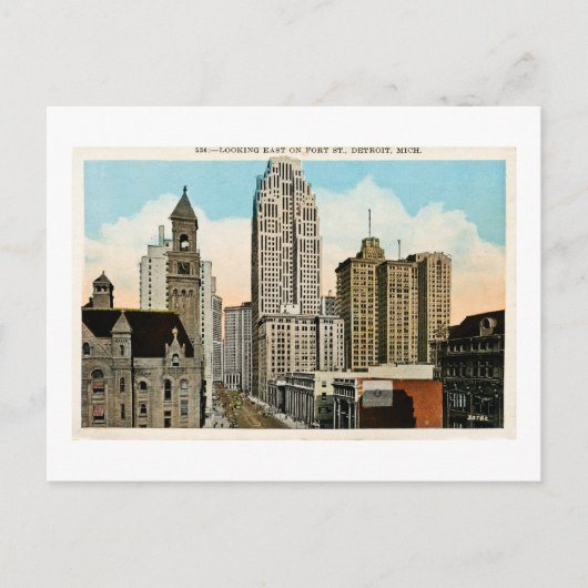 ミシガン州フォート通りデトロイト ポストカード (正面)