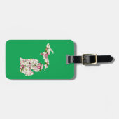 ミシガン州フラワーコラージュマップ ラゲッジタグ (正面横)