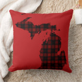 ミシガン州プリード |赤と黒の格子縞 クッション (ブランケット)