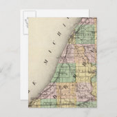 ミシガン州ベルリエン郡の地図 ポストカード (正面/裏面)