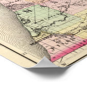 ミシガン州ベンジー・マニスティー郡の地図 ポスター (角)