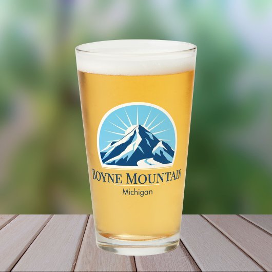 ミシガン州ボーインマウンテンのスキー旅行ビール タンブラーグラス