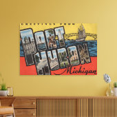 ミシガン州ポートヒューロン – ラージレターのシーン キャンバスプリント (インサイチュ (リビング))