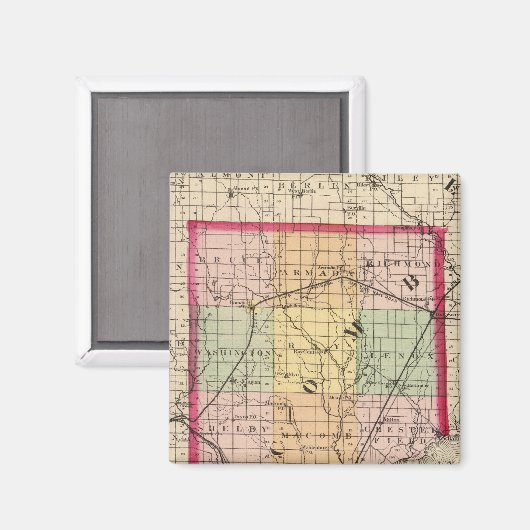 ミシガン州マクマブ郡の地図 マグネット (正面/裏面)