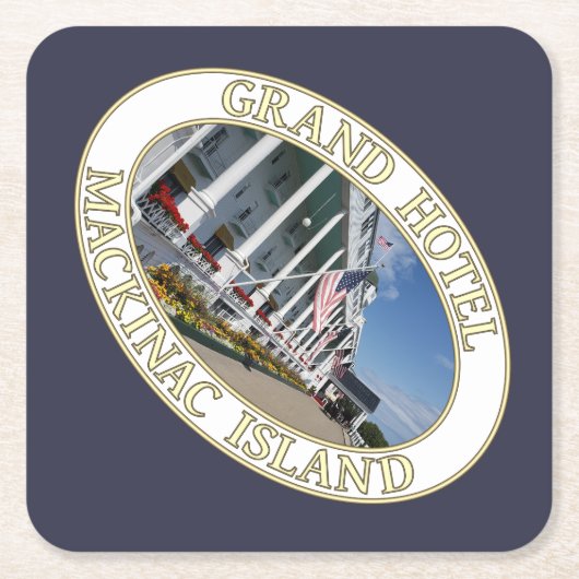 ミシガン州マッキナックアイランドヒストリックグランドホテル スクエアペーパーコースター (正面)