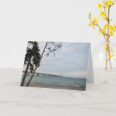 ミシガン州マッキナックブリッジ カード (黄色い花)