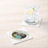 ミシガン州マッキナック島のアーチロック スクエアペーパーコースター (インサイチュ)