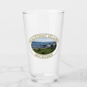ミシガン州マッキナック島のダウンタウンとハーバー タンブラーグラス (正面)