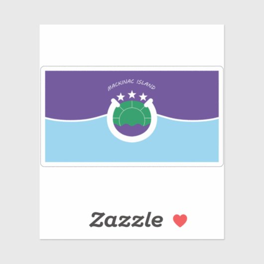 ミシガン州マッキナック島国旗 シール (シート)