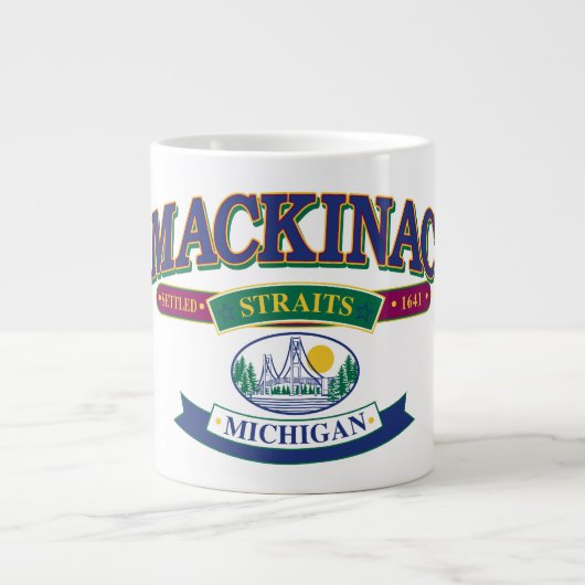 ミシガン州マッキナック島 ジャンボコーヒーマグカップ (正面)
