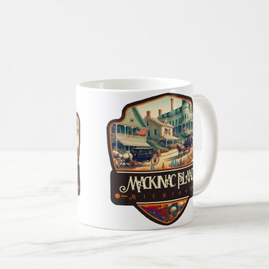 ミシガン州マッキナック島 |ヴィンテージ コーヒーマグカップ (正面右)