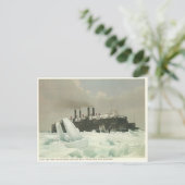 ミシガン州マッキノー海峡のヴィンテージカーフェリー ポストカード (スタンド正面)