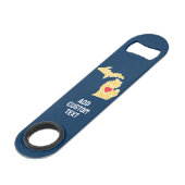 ミシガン州マップカスタムとハートと名前 スピード栓抜き (正面アングル)