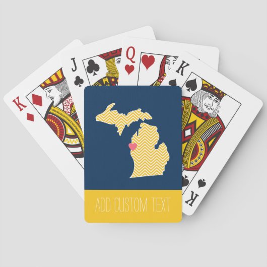 ミシガン州マップカスタムとハートと名前 トランプ (裏面)