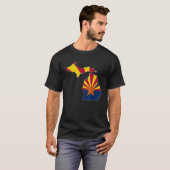 ミシガン州マップARIZONA AZフラグルーツメンズウィメンズ Tシャツ (正面フル)