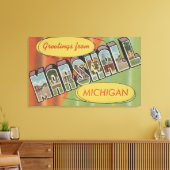 ミシガン州マーシャル – ラージ・レター・シーン キャンバスプリント (インサイチュ (リビング))
