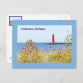 ミシガン州ミシガン州ライトハウス ポストカード (正面/裏面)