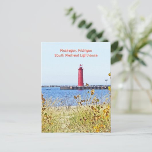 ミシガン州ミシガン州ライトハウス ポストカード (スタンド正面)