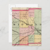 ミシガン州ミッドランド郡の地図 ポストカード (正面/裏面)