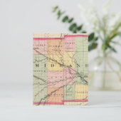 ミシガン州ミッドランド郡の地図 ポストカード (スタンド正面)