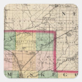 ミシガン州ムスケゴン郡の地図 スクエアシール (正面)