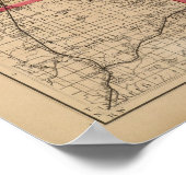 ミシガン州モンカルム郡の地図 ポスター (角)