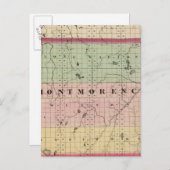 ミシガン州モンモレンシー郡の地図 ポストカード (正面/裏面)