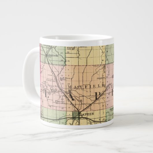 ミシガン州ラピア郡の地図 ジャンボコーヒーマグカップ (正面左)