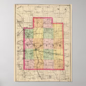 ミシガン州ラピア郡の地図 ポスター (正面)