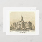 ミシガン州ランシングの州・キャピトルのヴィンテージプリント ポストカード (正面/裏面)