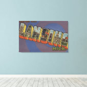 ミシガン州ランシング – ラージ・レター・シーン2 キャンバスプリント (インサイチュ (ウッドフロア))