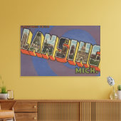 ミシガン州ランシング – ラージ・レター・シーン2 キャンバスプリント (インサイチュ (リビング))