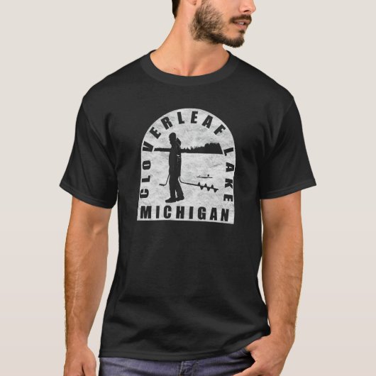 ミシガン州リーフレイクのアイスフィッシング Tシャツ (正面)