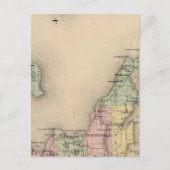 ミシガン州リーラノーの地図 ポストカード (正面)