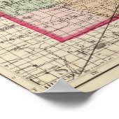 ミシガン州レナウェー郡の地図 ポスター (角)