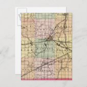 ミシガン州レナウェー郡の地図 ポストカード (正面/裏面)