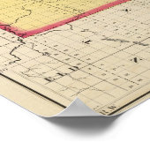 ミシガン州ロスコモン郡の地図 ポスター (角)