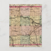 ミシガン州ワシュテノーの地図 ポストカード (正面)