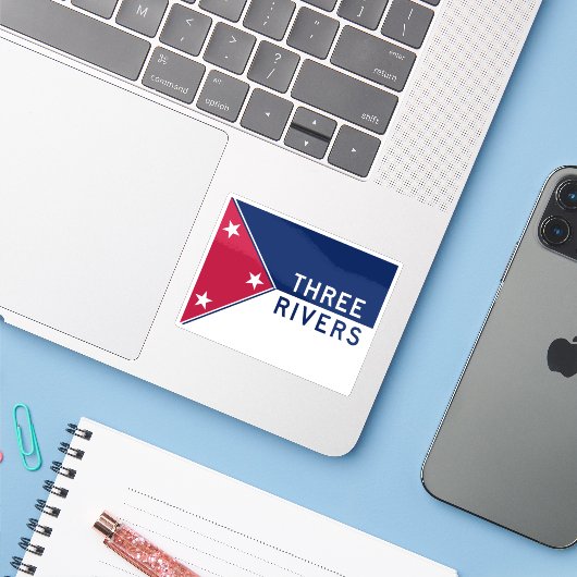 ミシガン州三川州旗 シール (ノートパソコンとiPhone)