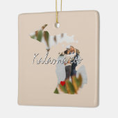 ミシガン州写真の挿入と町名 セラミックオーナメント (左)