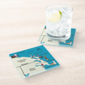 ミシガン州北東部ライトハウスグラスコースター ガラスコースター (アングル)